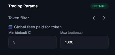 Token Filter Settings